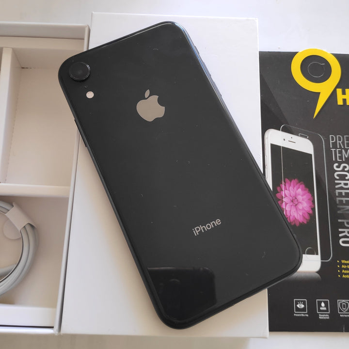 Apple iPhone XR 256GB Black - New Case, Glass Screen Protector (Exc)