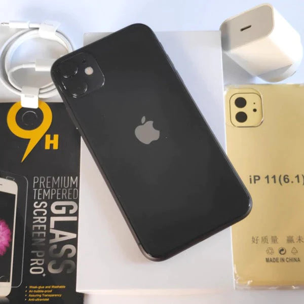 Apple iPhone 11 64GB Black - New Battery, Case, Glass Screen Protector (Exc) Batt Msg / Face ID