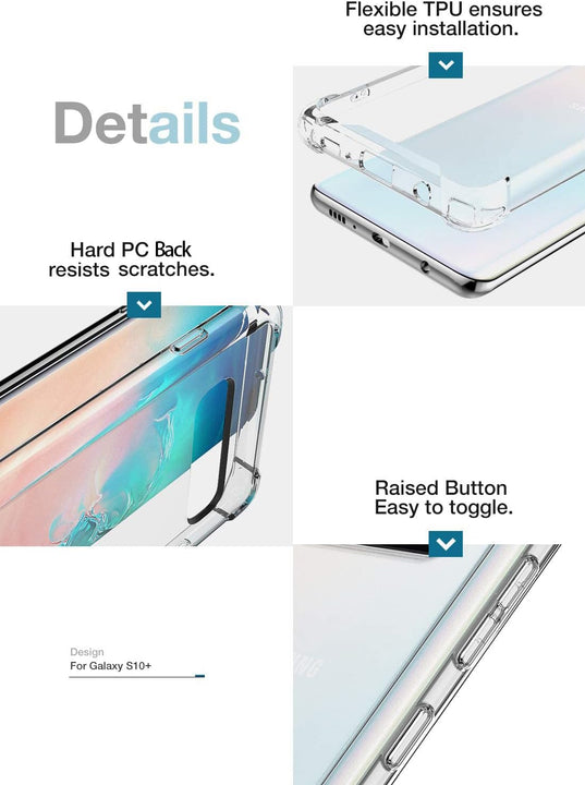 Samsung Galaxy S10 Plus Tough Hybrid Clear Case