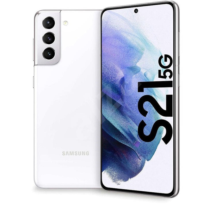 Samsung Galaxy S21 5G 128GB 8GB Phantom White SM-G991U - New Case, Glass Screen Protector (Excellent)