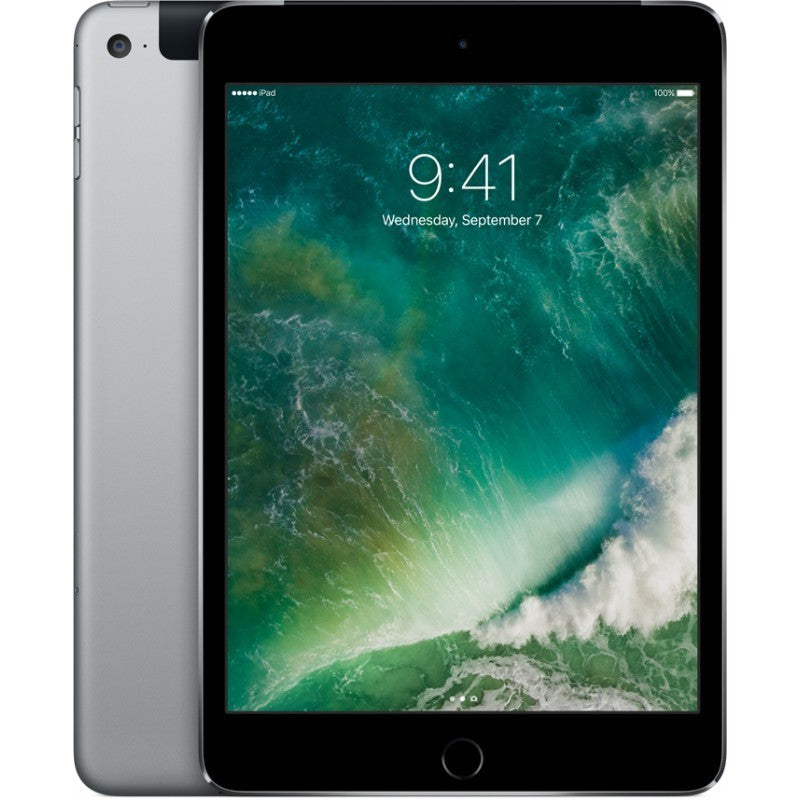 Apple iPad Mini 4 128GB Wifi + Cellular 3G/4G - Free Case, Glass Screen Protector (Exc / Rear Cam)