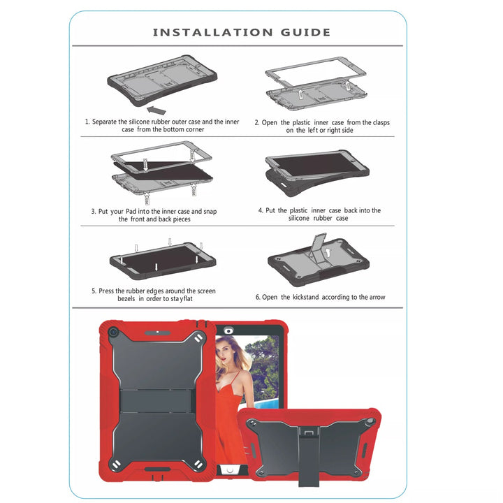 Apple iPad 7, 8, 9 (10.2 inch) Purple Shockproof Rugged Case with Kickstand