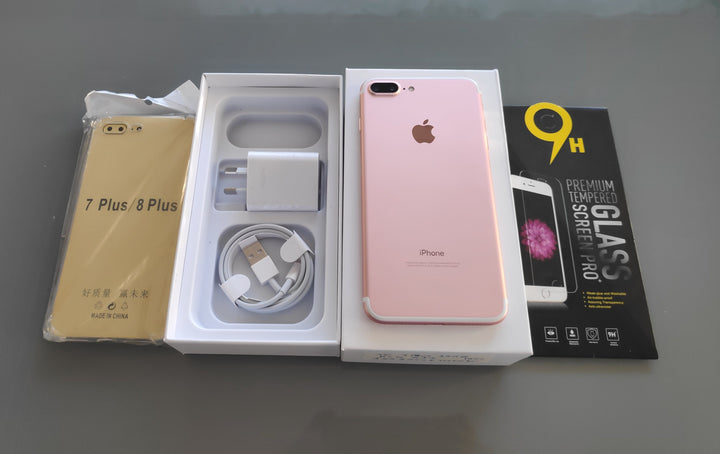 Apple iPhone 7 Plus 128GB Rose Gold - New Battery, Case & Glass Screen Protector (As New) Chip