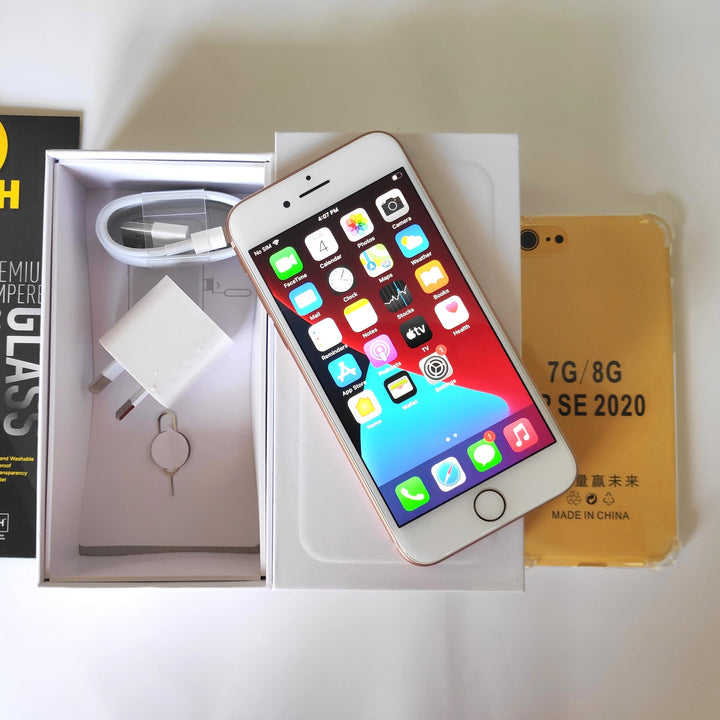 Apple iPhone 8 256GB Gold - With Case, Screen Protector & Shipping (Exc) Chip on Back Glass