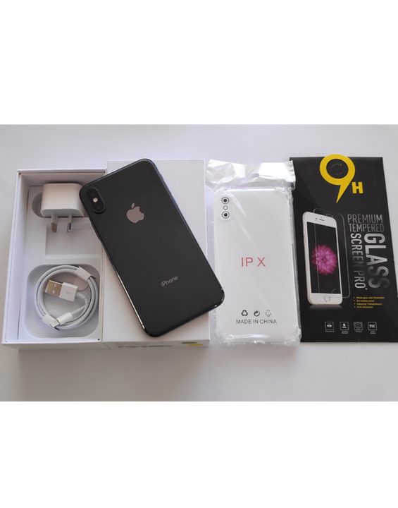 Apple iPhone X 256GB Black - New Battery, Case, Glass Screen Protector (Exc)